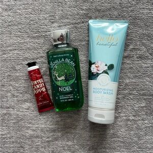 Bath & Body Works Vanilla Bean Noel and Hello Beautiful Body Wash Set